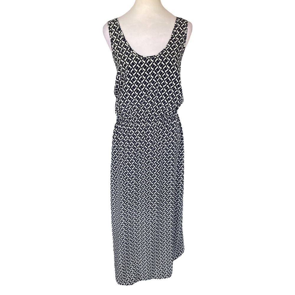 Banana Republic Navy and White Maxi Dress Women’s Size 10 - Picture 2 of 11